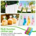 60 Pack Clothes Pegs for Washing Line with Bag, Extra Strong Non Slip Laundry Pegs 4 Colors, Plastic Washing Pegs Rust Resistant Washing Pegs, Windproof Clips for Home Garden Indoor Outdoor
